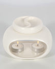 White Double Bowl Wax Melt Oil Burner