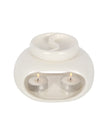 White Double Bowl Wax Melt Oil Burner