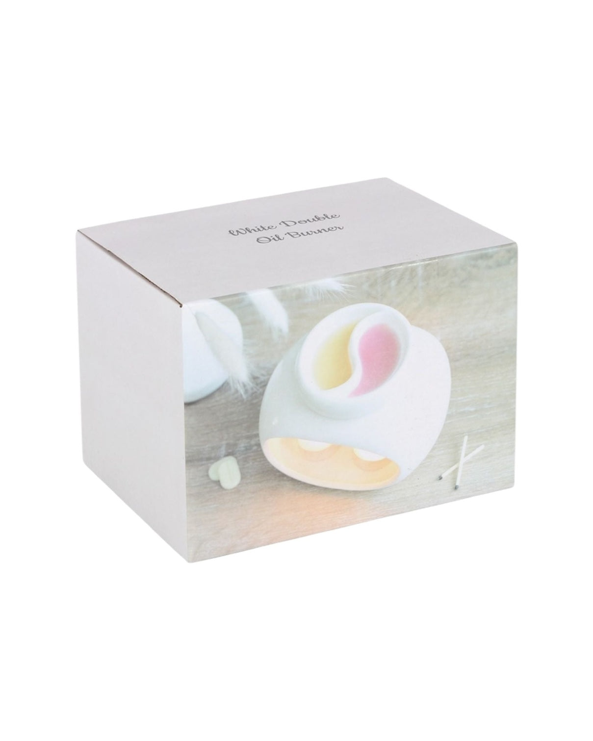 White Double Bowl Wax Melt Oil Burner