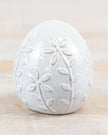 White Flower Egg Ornament - Set of Two