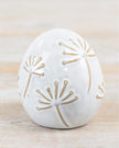 White Flower Egg Ornament - Set of Two