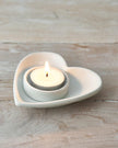 White Heart Tealight Candle Holder