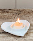 White Heart Tealight Candle Holder