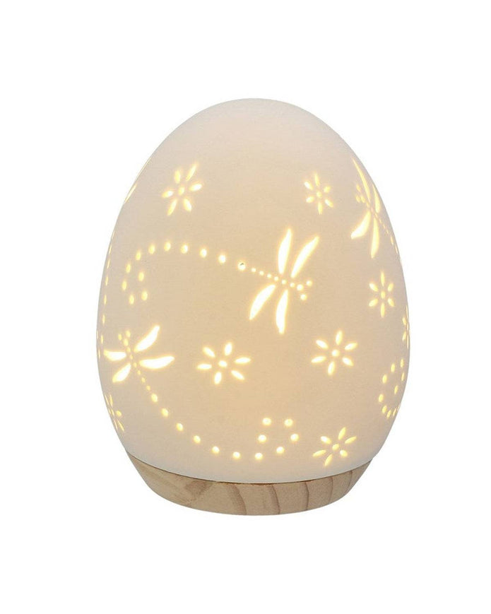 Decorative lamp with floral patterns on a white background
