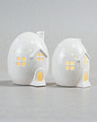 White LED Light Up Egg Houses - Set Of Two