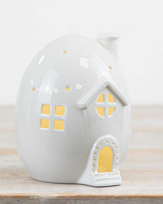 White LED Light Up Egg Houses - Set Of Two