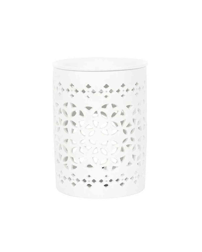 White Matte Cut Out Oil Burner and Wax Warmer