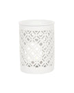 White Matte Lattice Cut Oil Burner and Wax Warmer