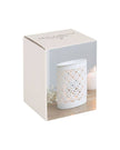 White Matte Lattice Cut Oil Burner and Wax Warmer