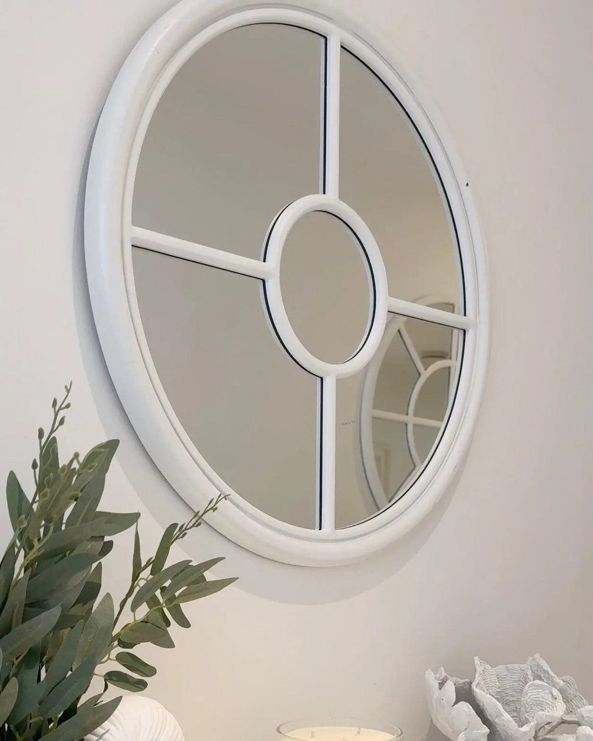 Soft White Natural Round Porthole Style Mirror - Lulu Loves Home Lulu Loves Home 