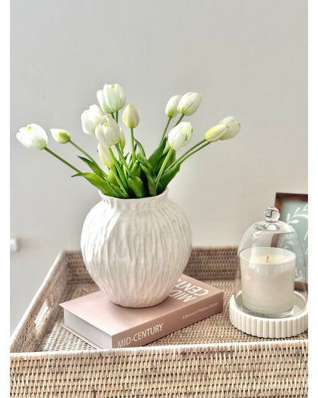 White Spring Tulip Stems - Bunch Of Five