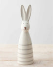 White Stripped Ceramic Neutral Rabbit