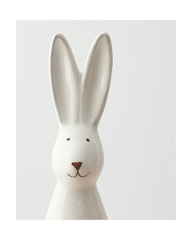 White Stripped Ceramic Neutral Rabbit