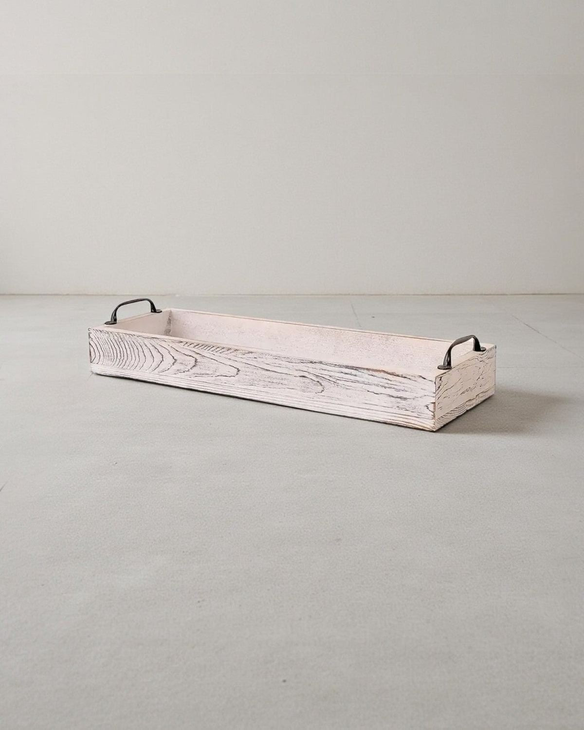White Wooden Handled Tray