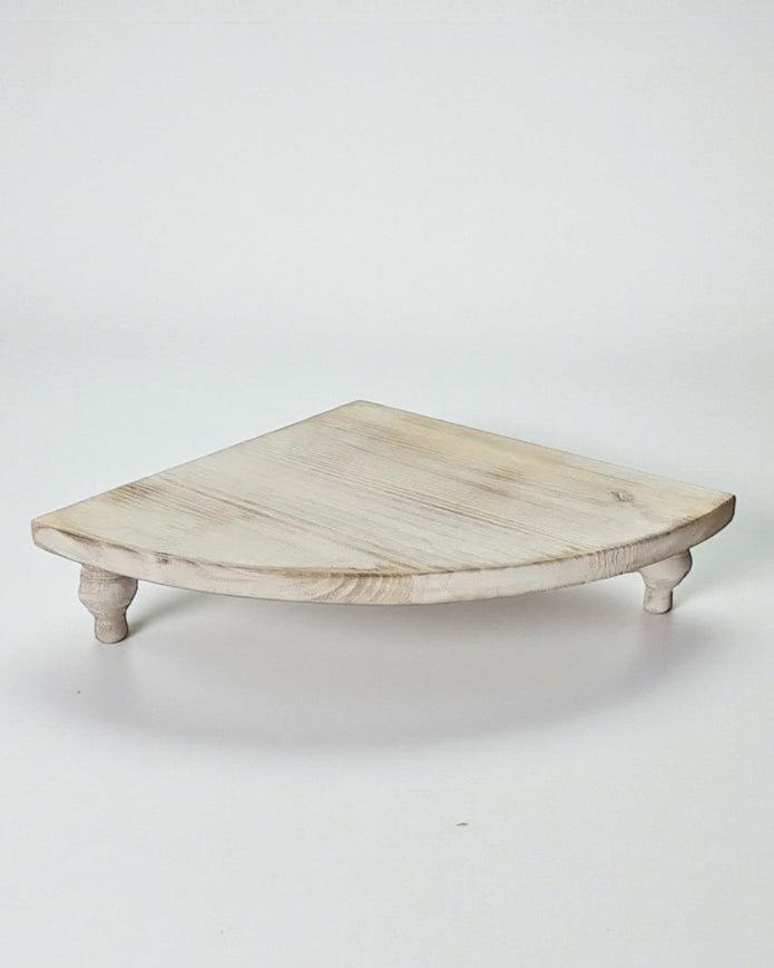 White Wooden Rustic Display Corner Bench