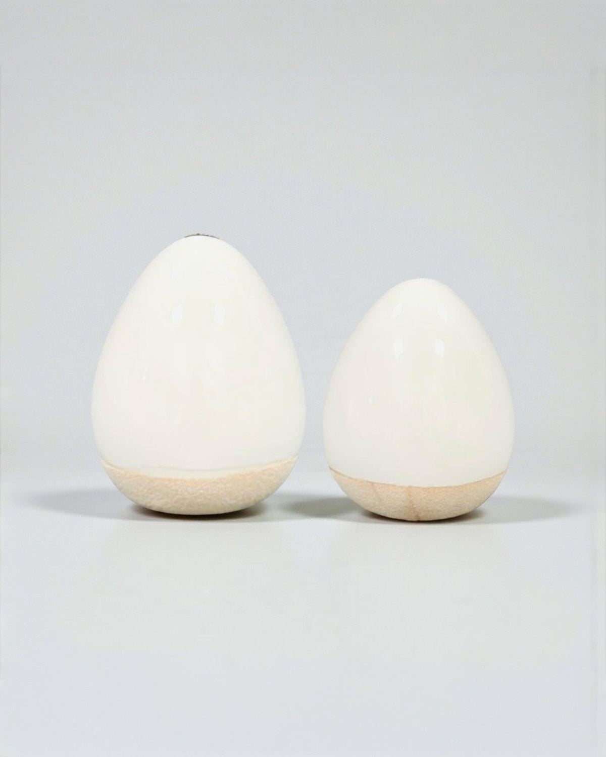 White and Beige Ceramic Egg Decor