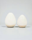 White and Beige Ceramic Egg Decor