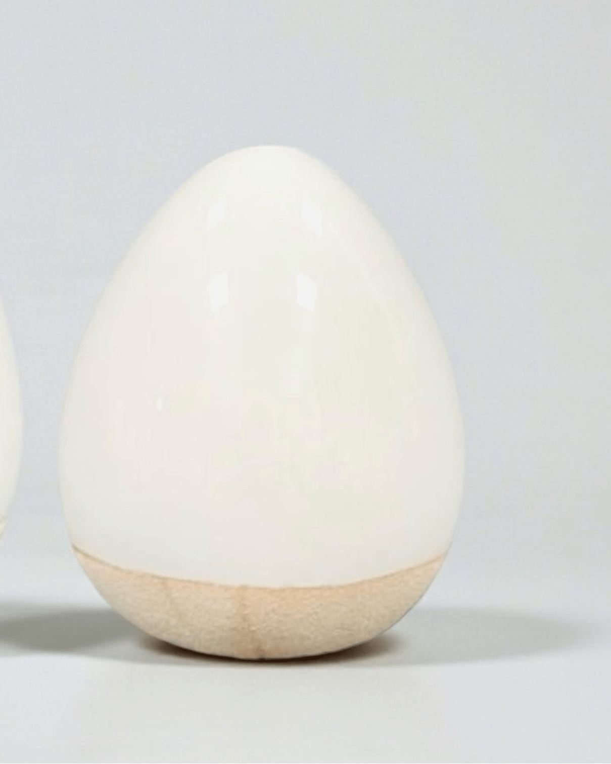 White and Beige Ceramic Egg Decor