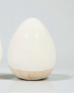 White and Beige Ceramic Egg Decor