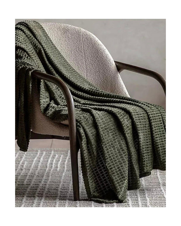 Winson Flannel Olive Green Throw