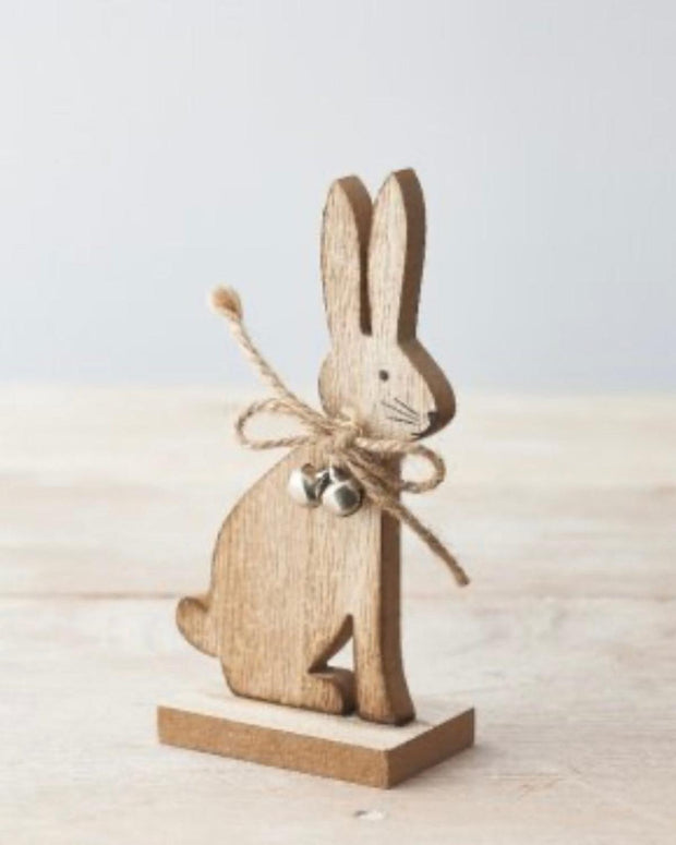 Wooden Bunny Rabbit With Bells