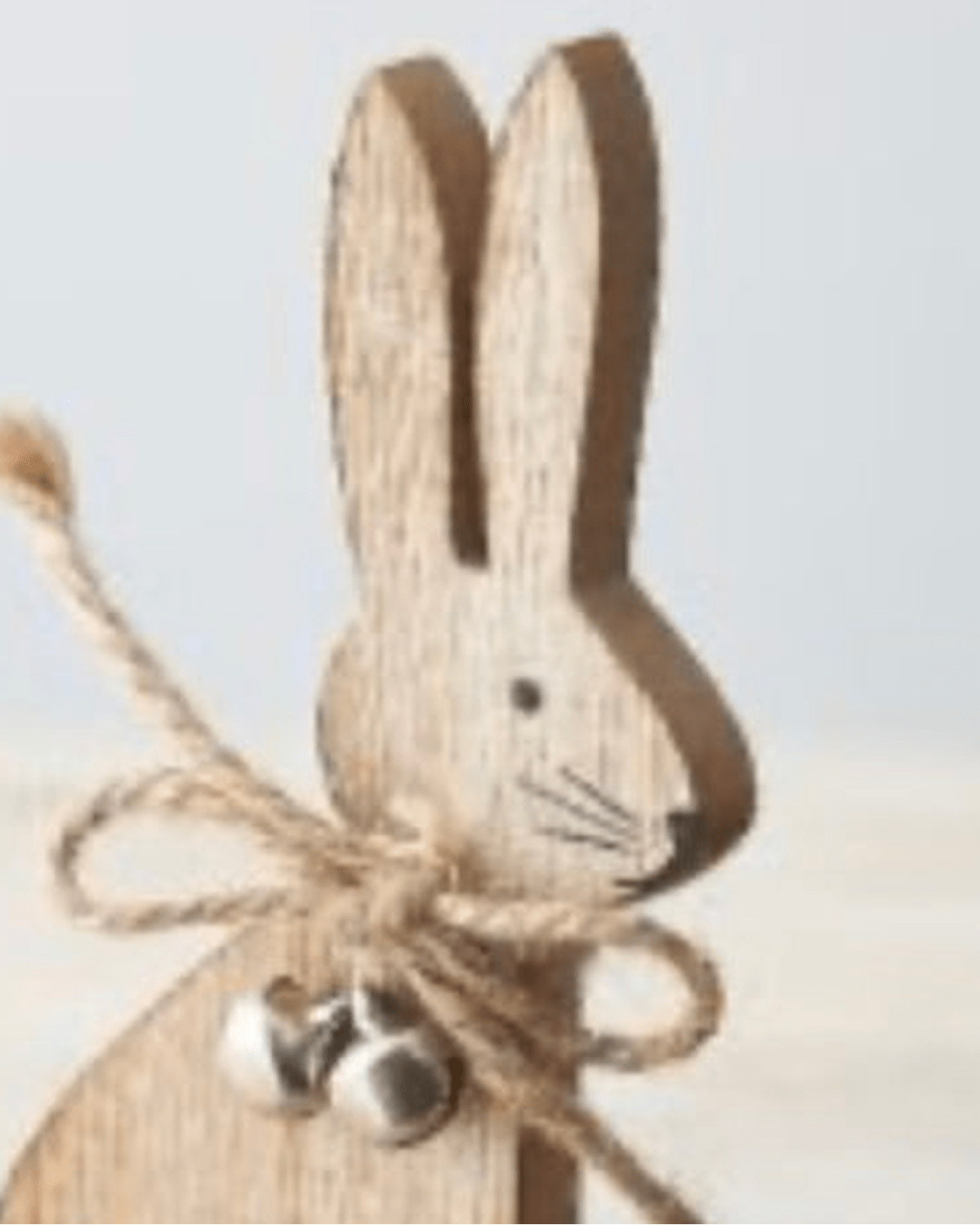 Wooden Bunny Rabbit With Bells