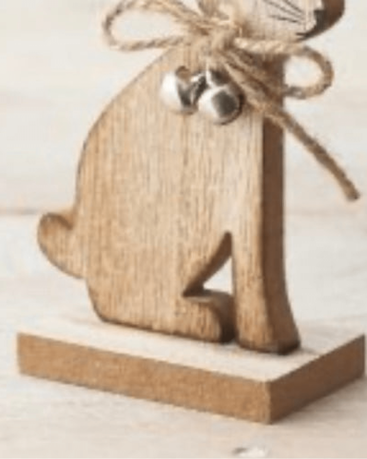Wooden Bunny Rabbit With Bells