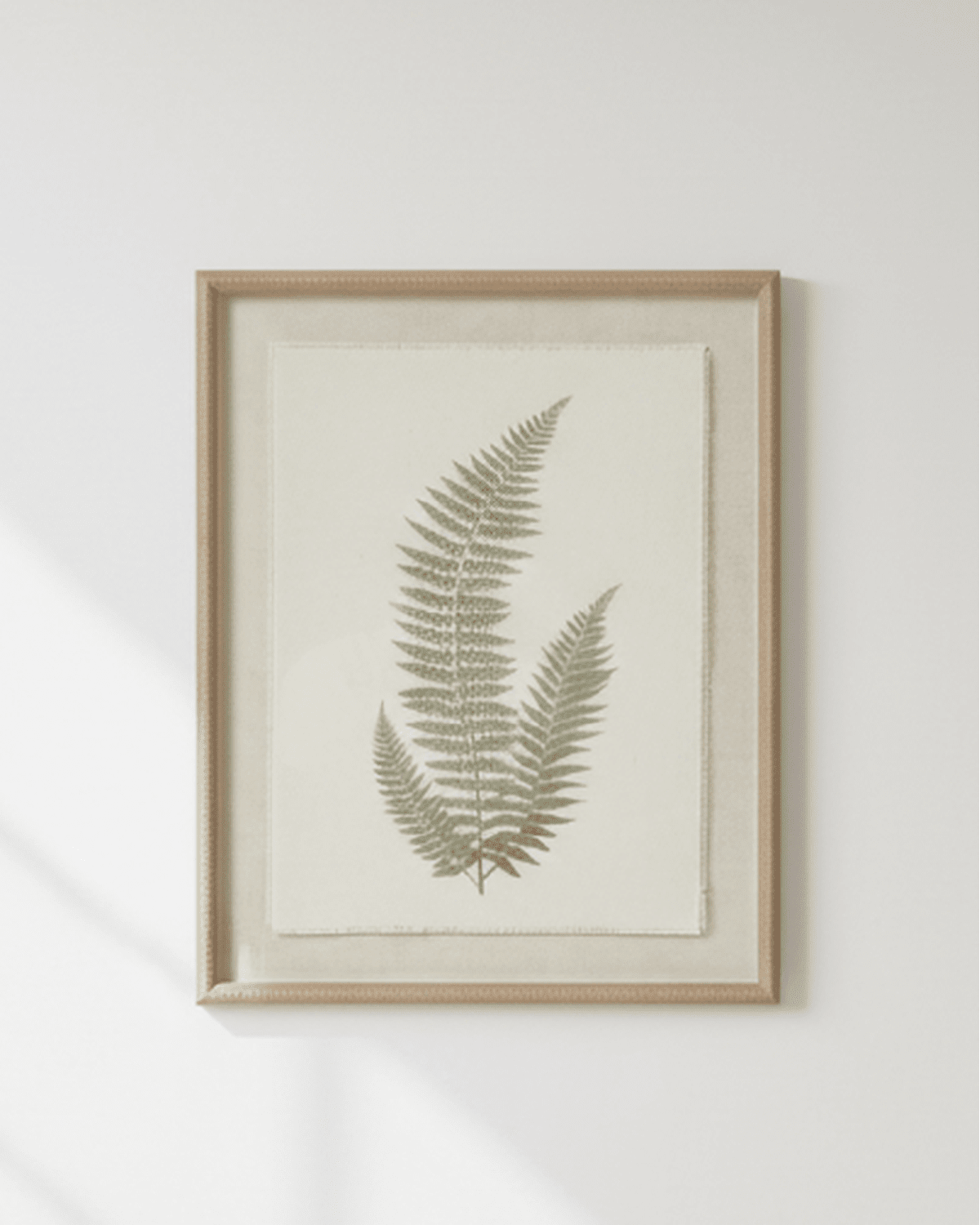 Wooden Framed Vintage Wall Art Print - Green Ferns