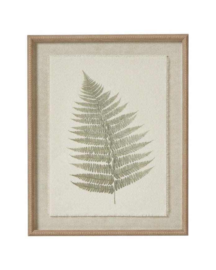Wooden Framed Vintage Wall Art Print - Green Ferns
