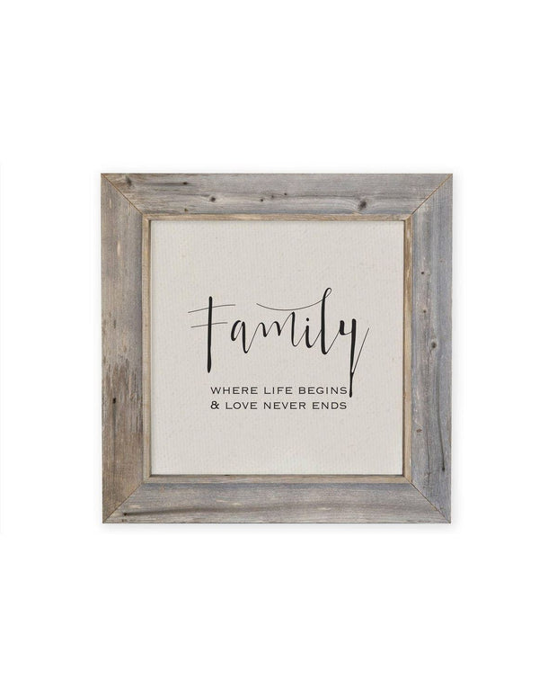 Wooden Rustic Extra Large Framed Sign - Family Where Life PRE ORDER UP TO SIX WEEK DELIVERY TIME - Posters, Prints, & Visual ArtworkPosters, Prints, & Visual Artwork - Lulu Loves Home