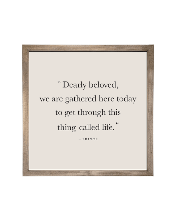 Wooden Rustic Large Framed Sign - Dearly Beloved PRE ORDER UP TO SIX WEEK DELIVERY TIME
