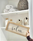 Wooden Rustic Medium Framed Sign - Relax