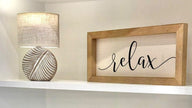 Wooden Rustic Medium Framed Sign - Relax