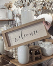 Wooden Rustic Medium Framed Sign - Welcome