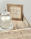 Wooden Rustic Small Framed Sign - Stay Awhile