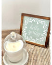 Wooden Sage Green And White Hello Spring Sign