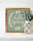 Wooden Sage Green And White Hello Spring Sign - Lulu Loves Home Lulu Loves Home 