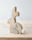 Wooden Sitting Neutral Bunny Rabbit