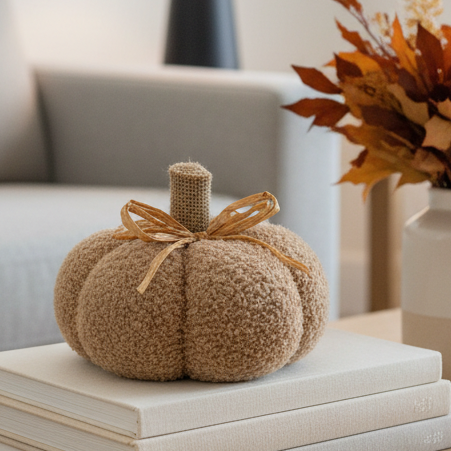 Caramel Brown Fabric Pumpkin