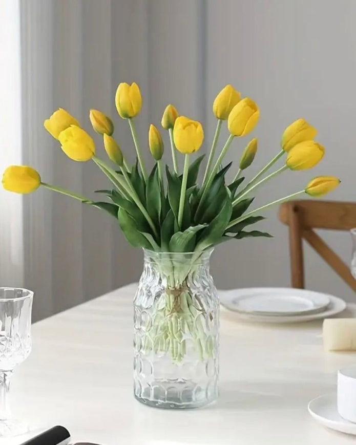 Yellow Spring Tulips Stems - Bunch Of Five - PRE ORDER THREE WEEK DELIVERY
