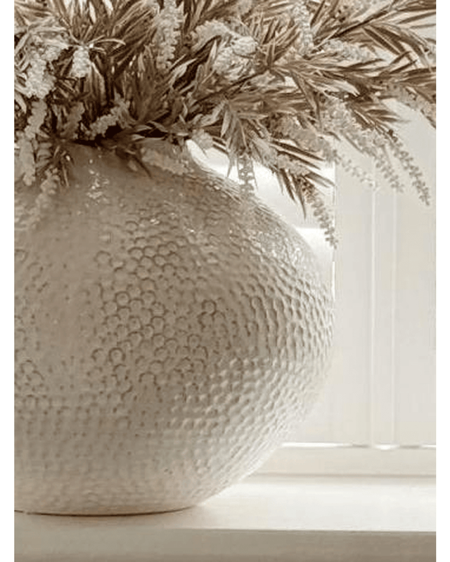 Zaffera Ivory Caldron Textured Vase