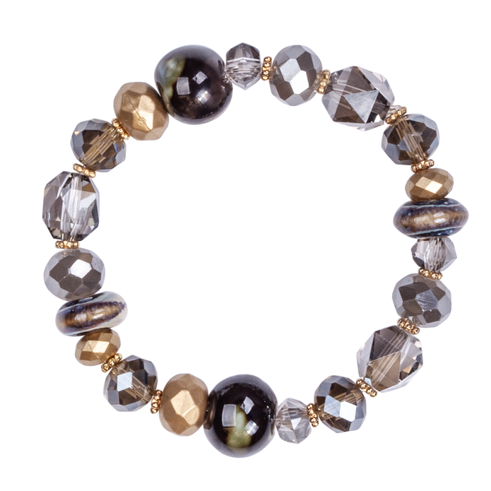 Venus Semi-Precious Stone Crystal Elasticated Bracelet