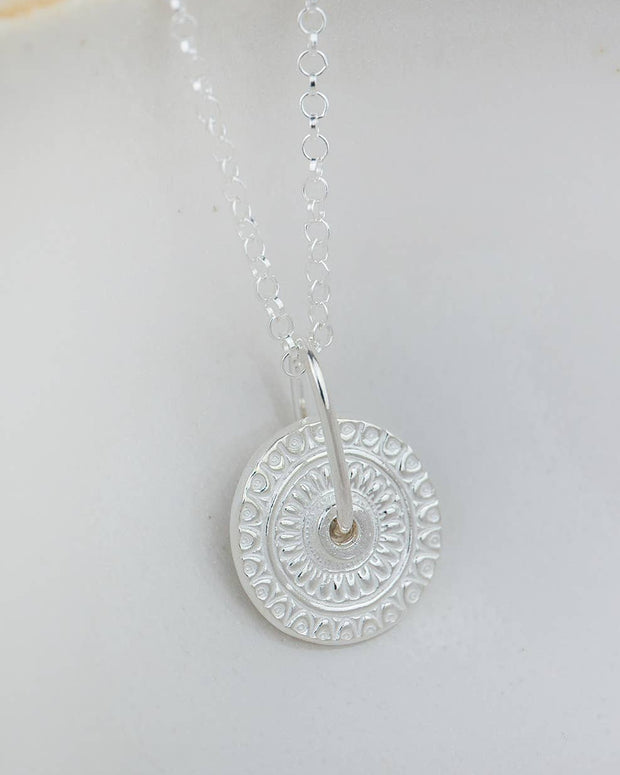 Sterling Silver Talisman Spinner Pendant Necklace