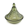 Embossed Tagine Glass Candle - Olive Green