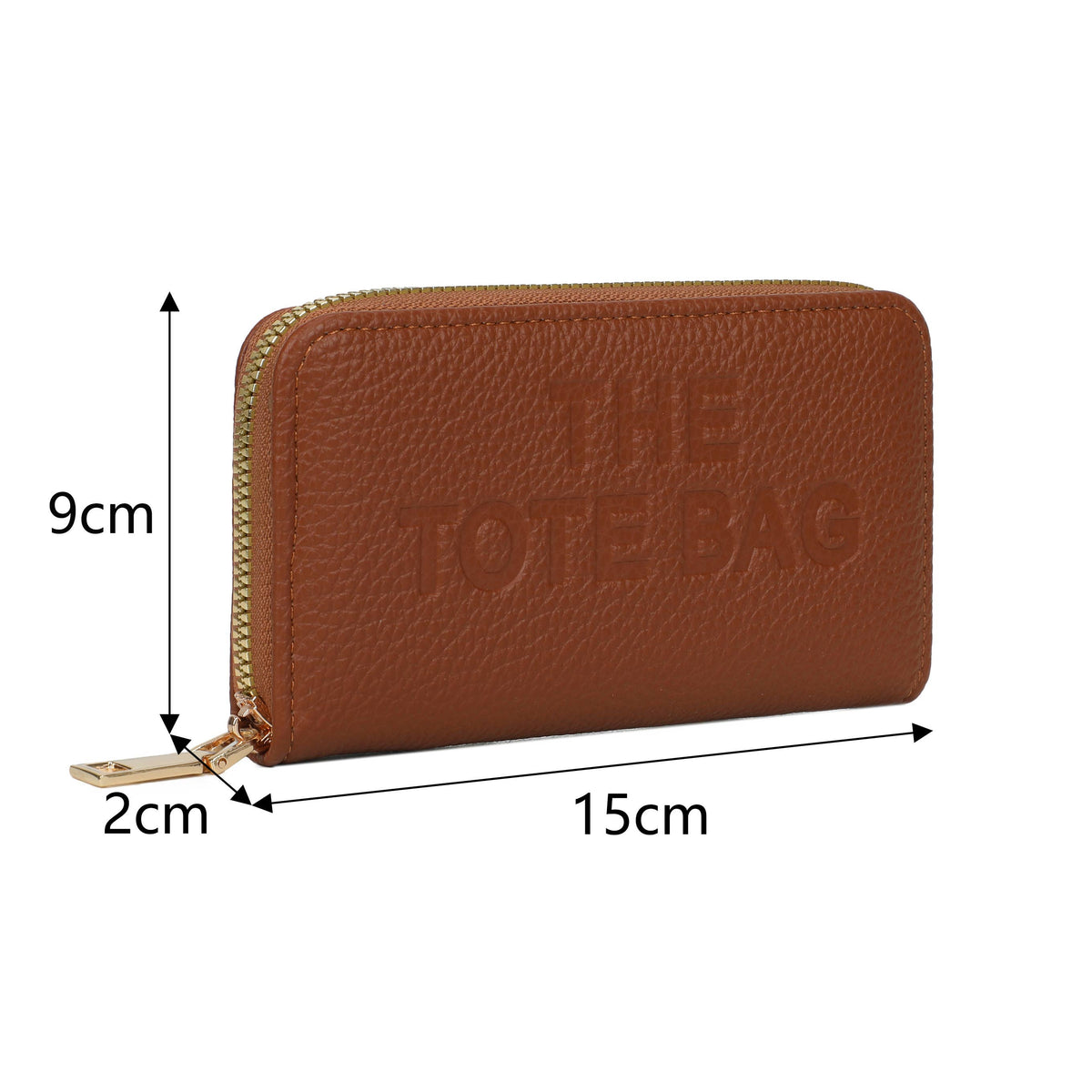 Beige RFID single zip purse from Jamie Bags featuring a compact design and secure zipper closure for accessories.