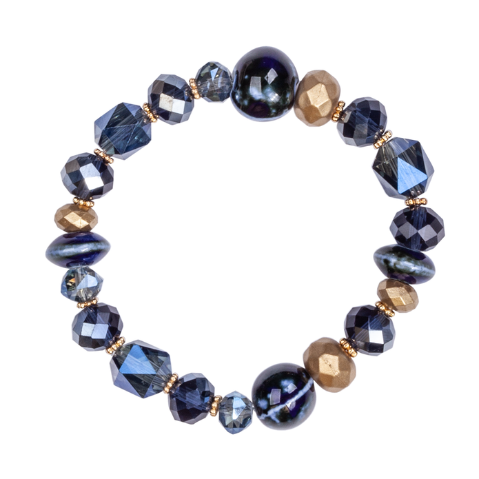 Venus Semi-Precious Stone Crystal Elasticated Bracelet