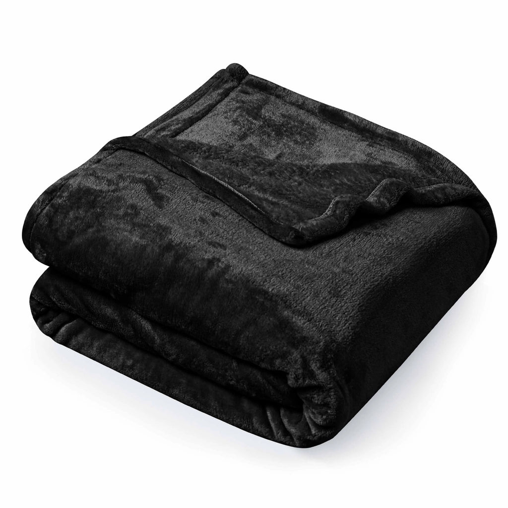 Supersoft Snuggly Fleece Blanket - Black - Lulu Loves Home - Blanket And Throw