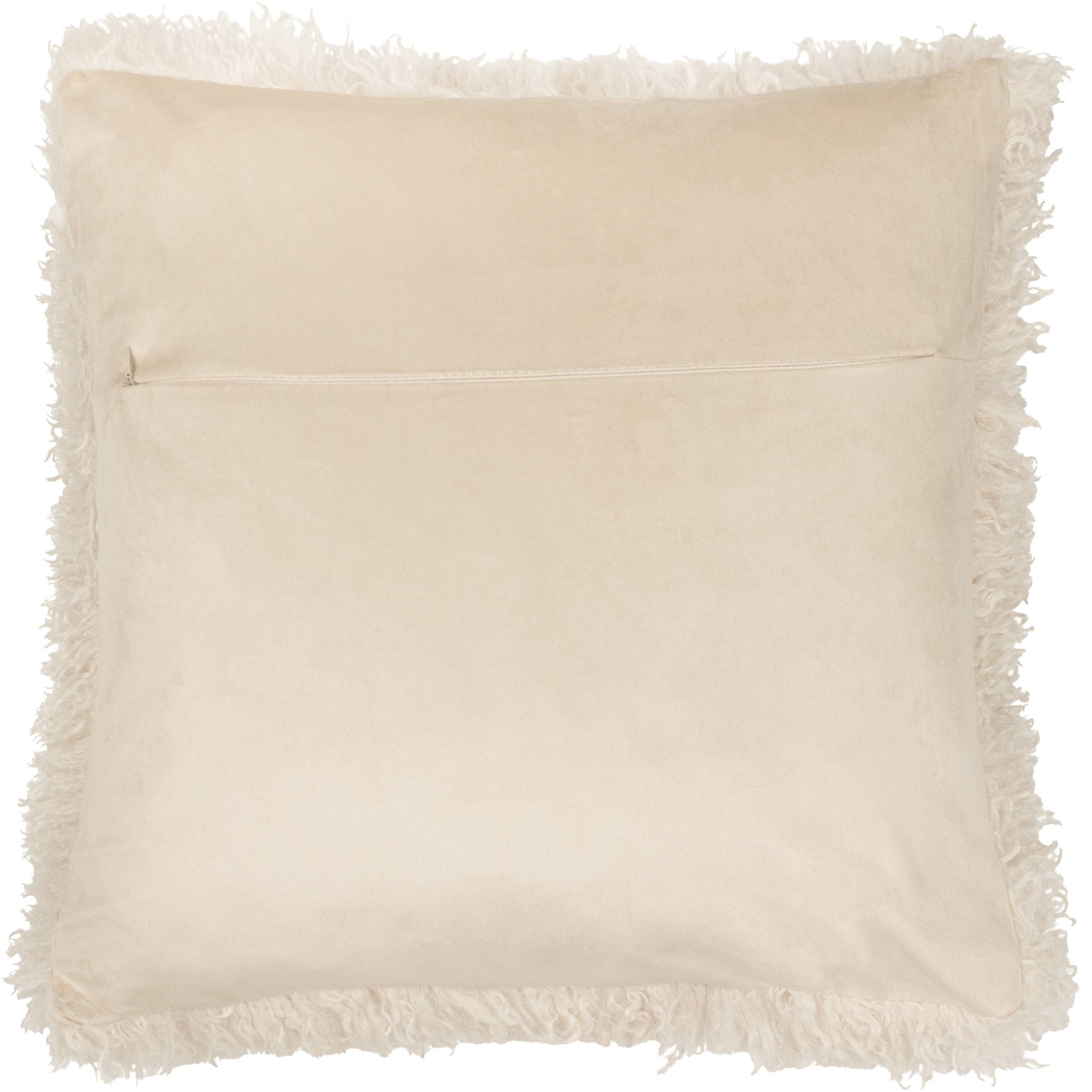 Cream Faux Fur Cushion Cover