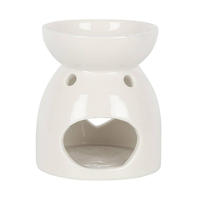 White Heart Cut Out Oil Burner and Wax Warmer