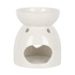 White Heart Cut Out Oil Burner and Wax Warmer